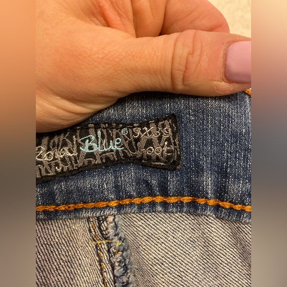 Royal Blue-bootcut torn jeans..size 9x39 - Picture 6 of 12